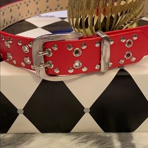 NEW VTG 90’s Red Leather Belt